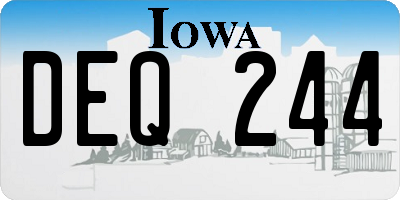 IA license plate DEQ244