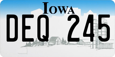 IA license plate DEQ245