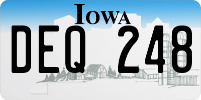 IA license plate DEQ248