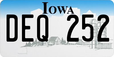 IA license plate DEQ252
