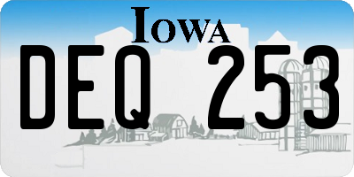 IA license plate DEQ253