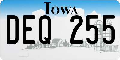 IA license plate DEQ255