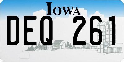 IA license plate DEQ261