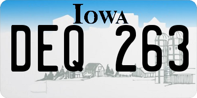 IA license plate DEQ263