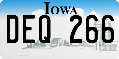 IA license plate DEQ266
