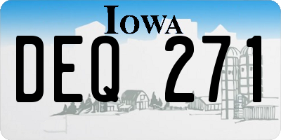 IA license plate DEQ271