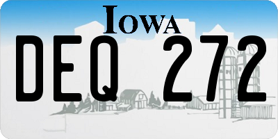 IA license plate DEQ272