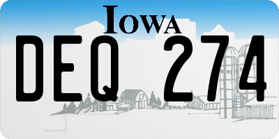 IA license plate DEQ274
