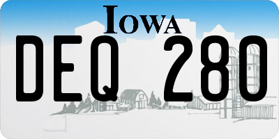 IA license plate DEQ280