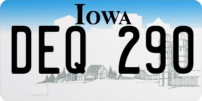 IA license plate DEQ290