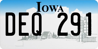 IA license plate DEQ291