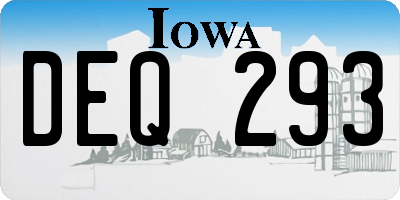 IA license plate DEQ293