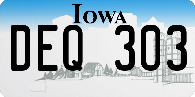 IA license plate DEQ303