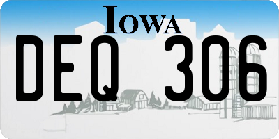 IA license plate DEQ306