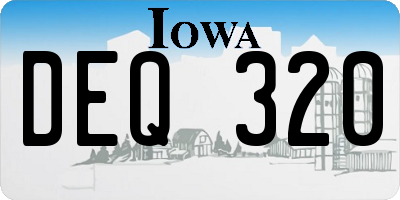IA license plate DEQ320