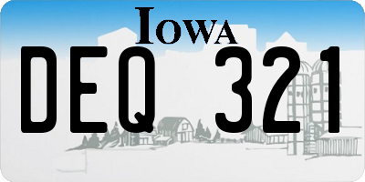 IA license plate DEQ321