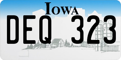 IA license plate DEQ323