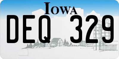 IA license plate DEQ329