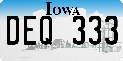 IA license plate DEQ333
