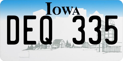 IA license plate DEQ335