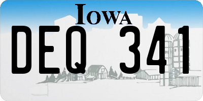 IA license plate DEQ341
