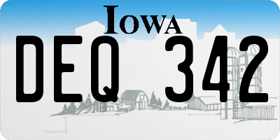 IA license plate DEQ342