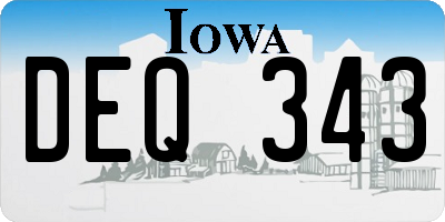 IA license plate DEQ343