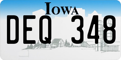 IA license plate DEQ348