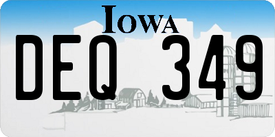 IA license plate DEQ349