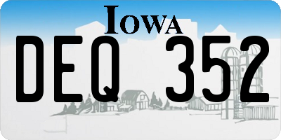 IA license plate DEQ352