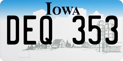 IA license plate DEQ353