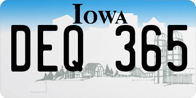 IA license plate DEQ365