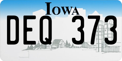 IA license plate DEQ373