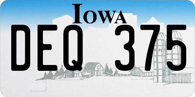 IA license plate DEQ375