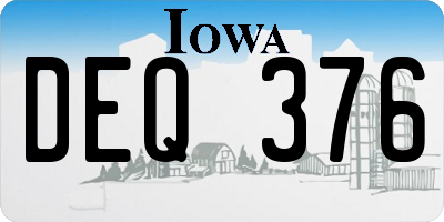 IA license plate DEQ376