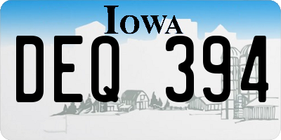 IA license plate DEQ394