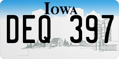 IA license plate DEQ397