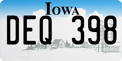 IA license plate DEQ398