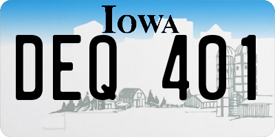 IA license plate DEQ401