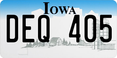IA license plate DEQ405