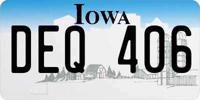IA license plate DEQ406