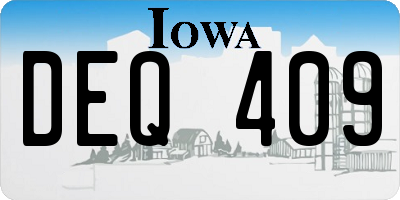 IA license plate DEQ409