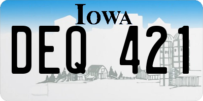 IA license plate DEQ421