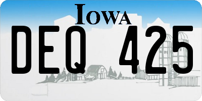 IA license plate DEQ425