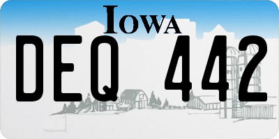 IA license plate DEQ442