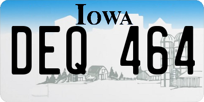 IA license plate DEQ464