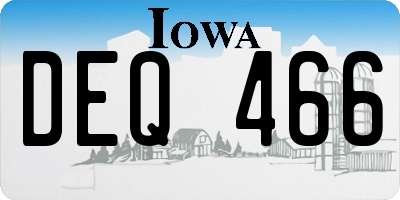 IA license plate DEQ466