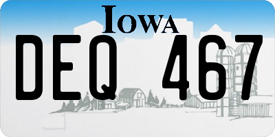 IA license plate DEQ467