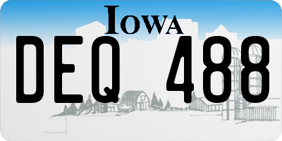 IA license plate DEQ488