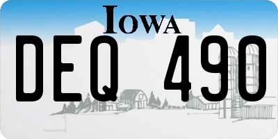 IA license plate DEQ490